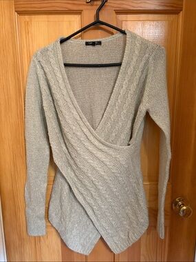 George Cream Cable Knit Wrap Cardigan